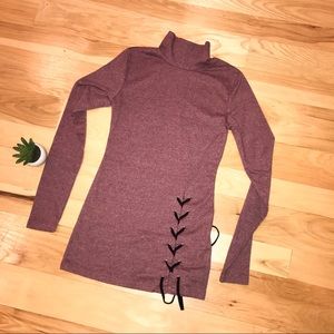 NWT PattyBoutik Dusty Rose Turtleneck Tunic S
